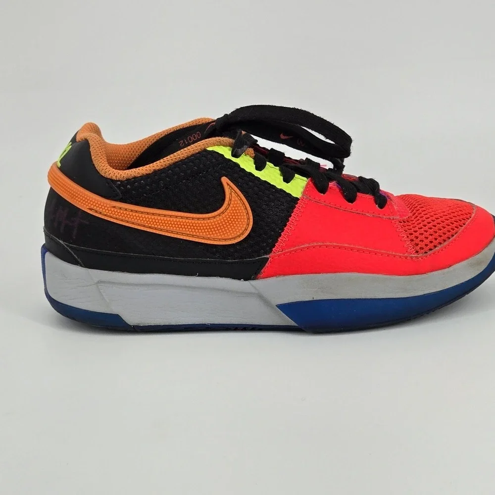 Nike Ja 1 GS Bright Mandarin Vapor Green Mismatched Basketball Shoes 4Y Kids